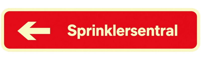 Sprinklersentral - pil venstre - PVC