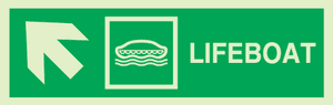 Hovedbilde Lifeboat with arrow - diagonally up left