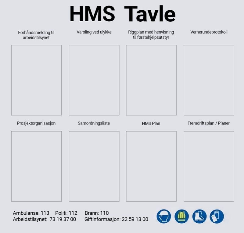 HMS tavle (Norsk)
