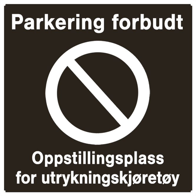 Huvudbild Parkering forbudt. Oppstilling utrykningskjøretøy