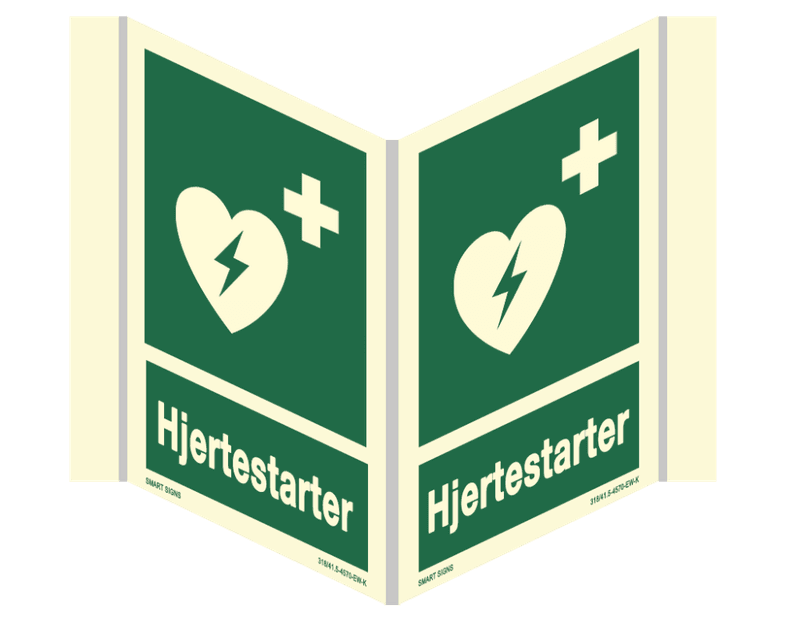 Hjertestarter - Plogskilt