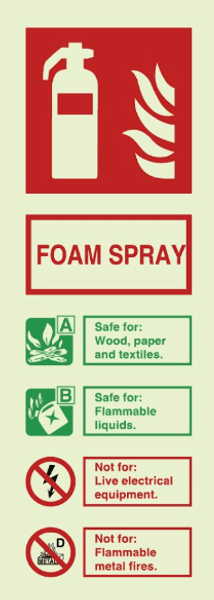 Fire extinguisher - foam spray