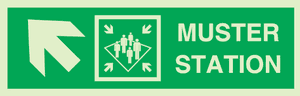 Hovedbilde Muster station with arrow diagonally up left